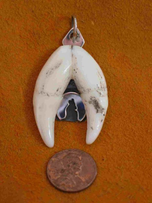 siberian wolf fang pendant