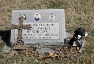 This touching marker manages to convey the anguish of the surviving family.  Probably it's actually what graveyards and gravestones are all about, or at least something valid they are about.