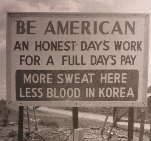 Thanks to Sunflower Army Ammunition Plant employees sweating like good Americans the Korean War didn't last as long as it did and not as many people were killed and injured as actually were.  All our boys have come home from Korea now thanks to these Americans.