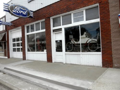 Jeanne's son, Michael and I stopped here for a closer look at the car in the window.