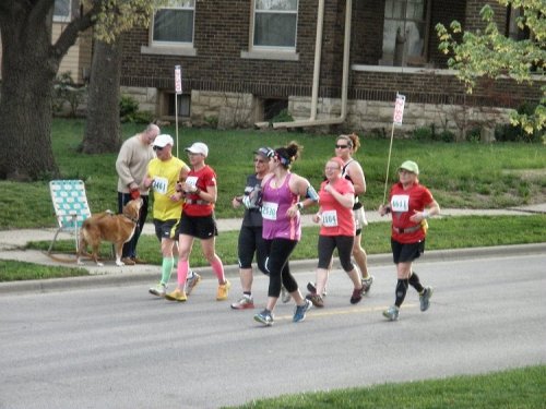 Tail-end Charlies.  Some of these folks were costumed as tin men, lions, witches etc.  These were the fun runners only  in for 3 and 6 k.  